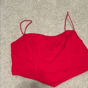 Shein Red Spaghetti Strap Cropped Cami Top